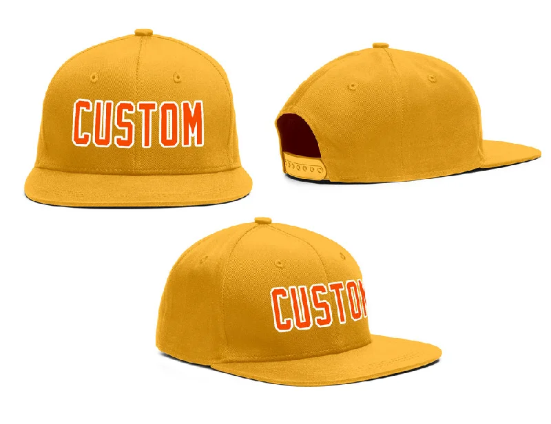 Movie Baseball Cap-Custom Yellow Orange-White Outdoor Sport Baseball Cap