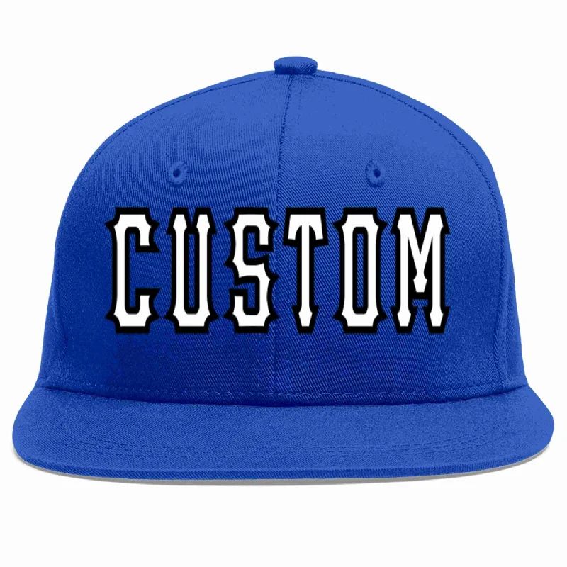 Two Tone Baseball Cap-Custom Royal White-Black Casual Sport Baseball Cap