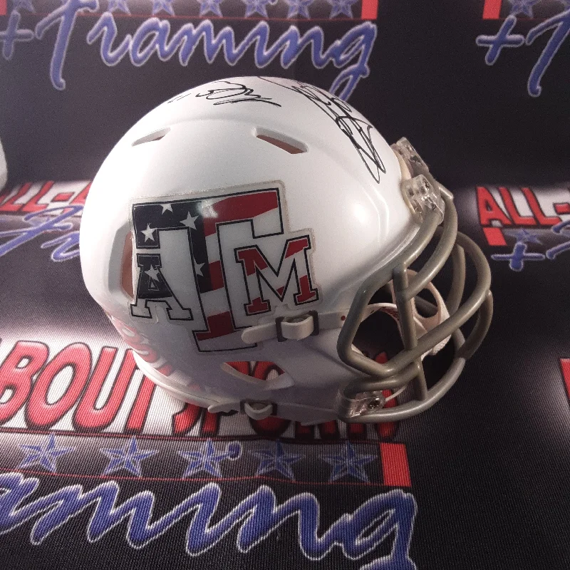 Junior Football Helmet-Mike Evans and Johnny Manziel Authentic Signed Texas A&M autographed Mini Helmet JSA.