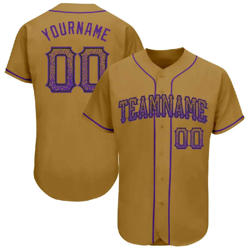 Blue Baseball Jersey-Custom Old Gold Purple-Black Authentic Drift Fashion Baseball Jersey