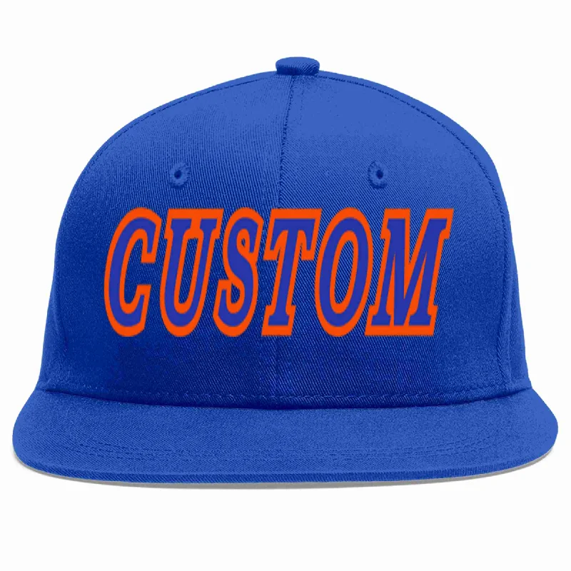 Warm Lined Baseball Cap-Custom Royal Royal-Orange Casual Sport Baseball Cap