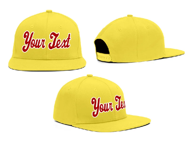 Sporty Baseball Cap-Custom Yellow Gold-Red White Casual Sport Baseball Cap