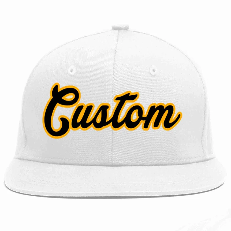 Quick Dry Baseball Cap-Custom White Black-Yellow Casual Sport Baseball Cap