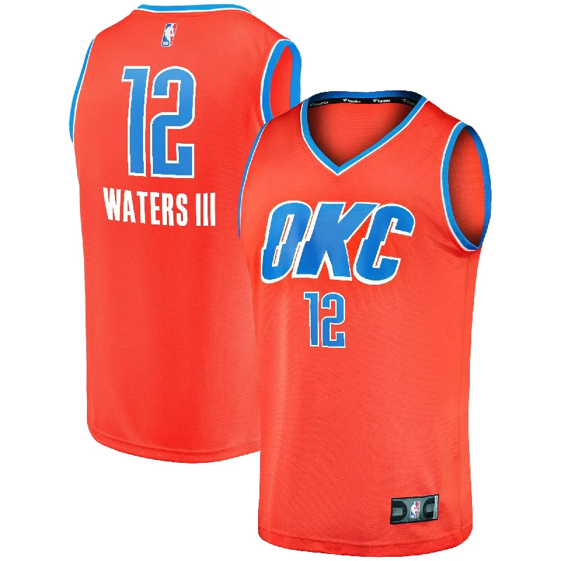 Breathable Basketball Jersey-Lindy Waters Iii Oklahoma City Thunder Branded Youth Fast Break Player Basketball Jersey - Statement Edition - Orange