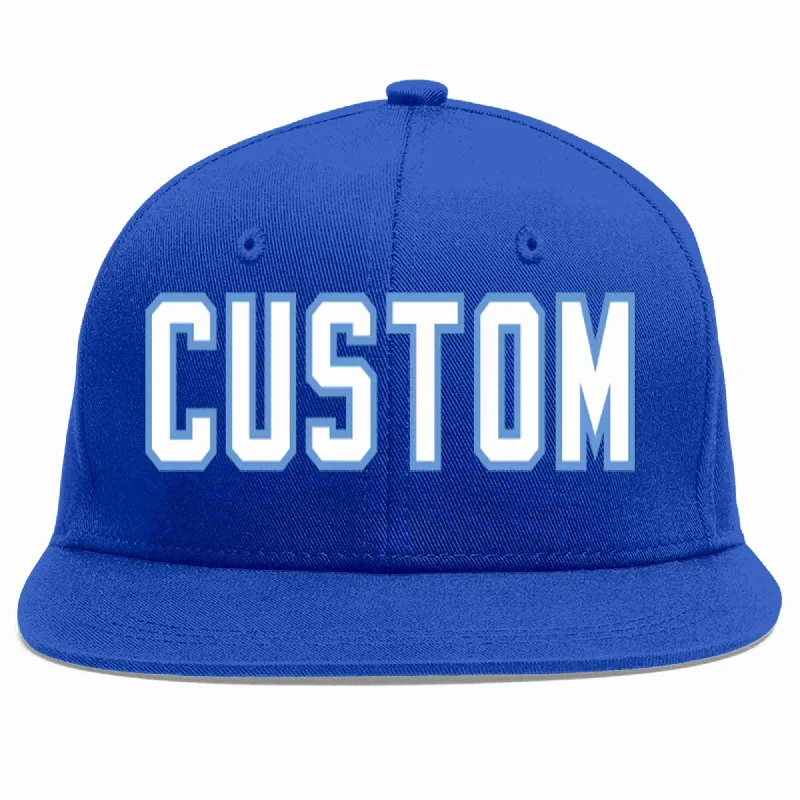 Neon Baseball Cap-Custom Royal White-Light Blue Casual Sport Baseball Cap