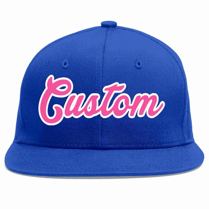 Classic Baseball Cap-Custom Royal Pink-White Casual Sport Baseball Cap