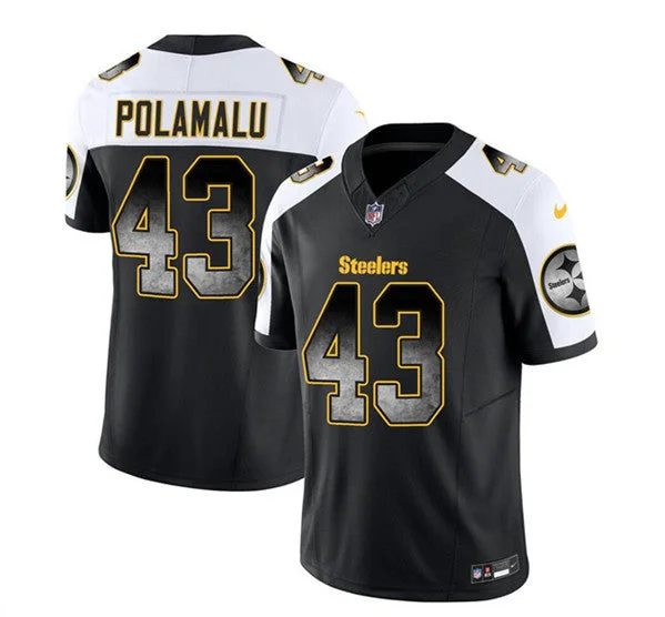 Tie-Dye Soccer Jersey-Men's Pittsburgh Steelers #43 Troy Polamalu Black/White 2023 F.U.S.E. Untouchable Limited Football Stitched Jersey