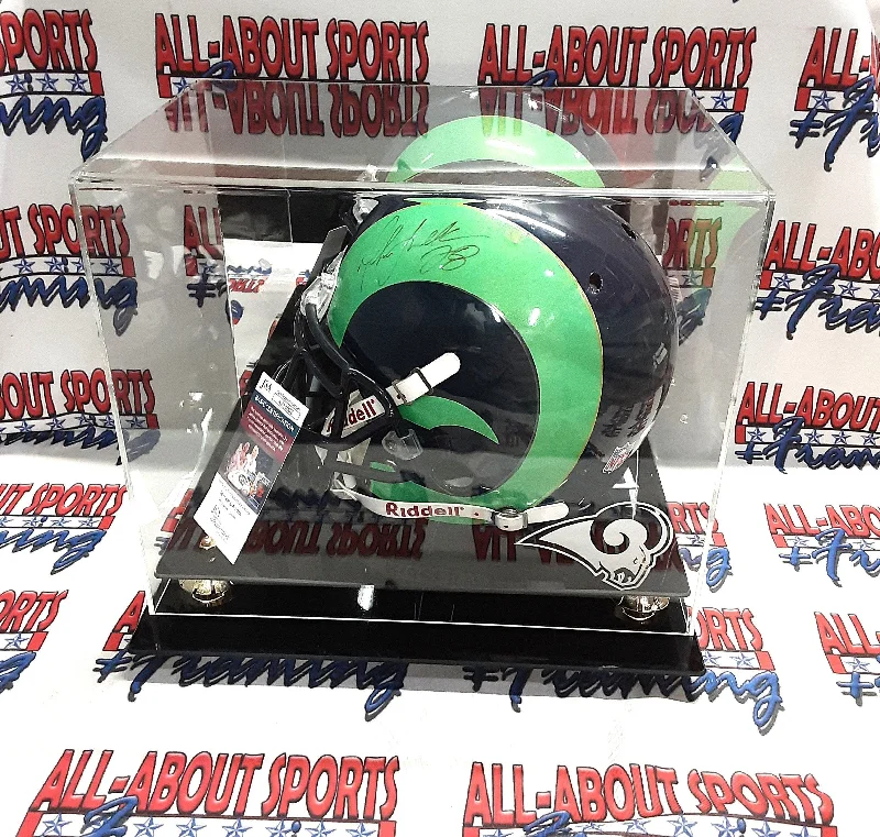 Bluetooth Football Helmet-Marshall Faulk Authentic Signed Autographed Full-size Authentic Helmet with Display Case JSA