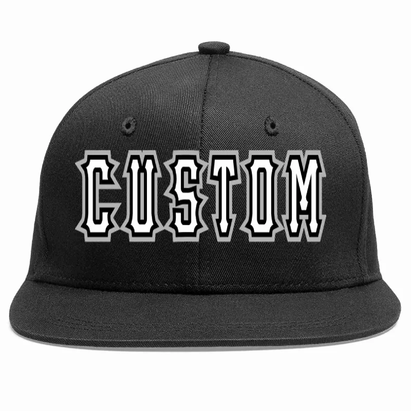 Exclusive Baseball Cap-Custom Black White-Black Casual Sport Baseball Cap