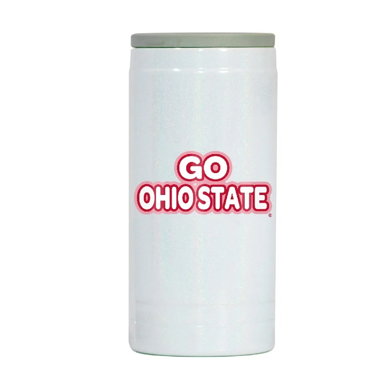 Purple Team Mug-Ohio State 12oz Bubble Iridescent Slim Coolie