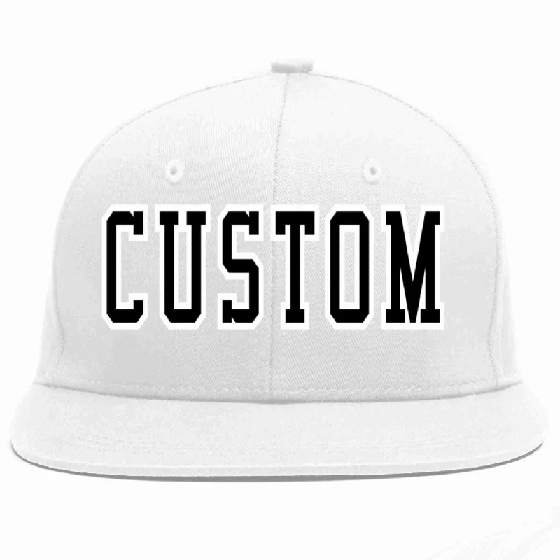 Soccer Team Baseball Cap-Custom White Black-White Casual Sport Baseball Cap