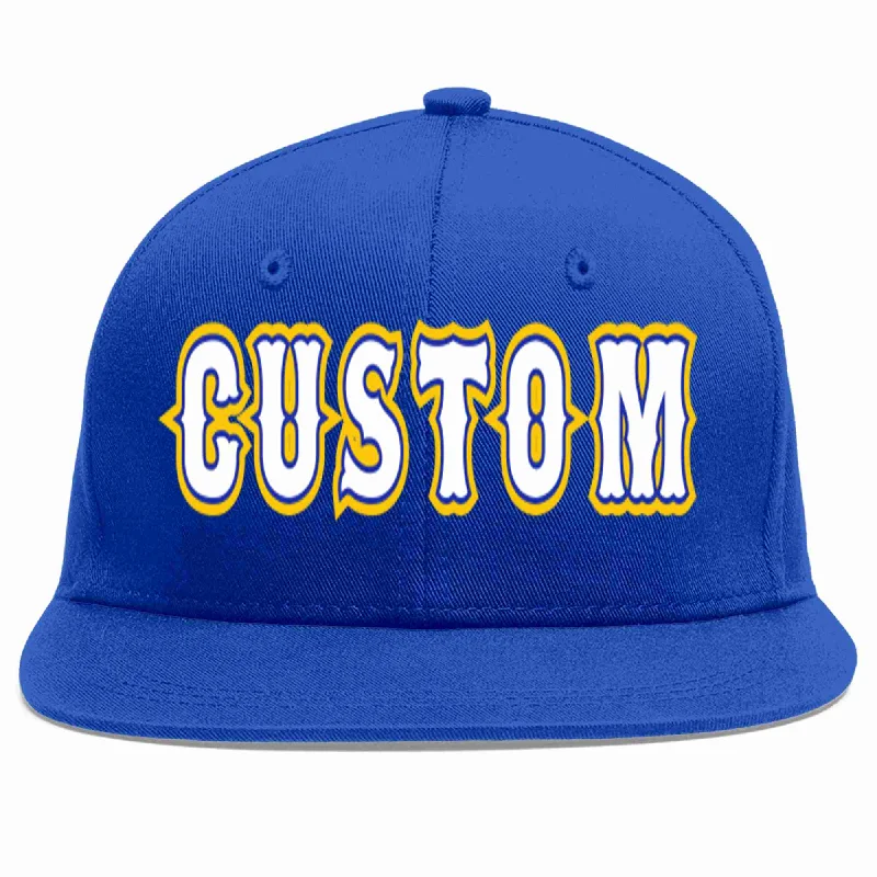 Streetwear Baseball Cap-Custom Royal White-Royal Casual Sport Baseball Cap