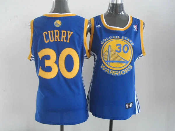 Metallic Basketball Jersey-Warriors 30 CURRY Blue Women Basketball Jerseys