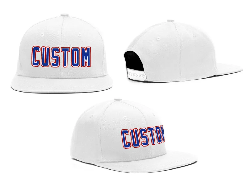 Contrast Stitch Baseball Cap-Custom White Royal-Red Casual Sport Baseball Cap