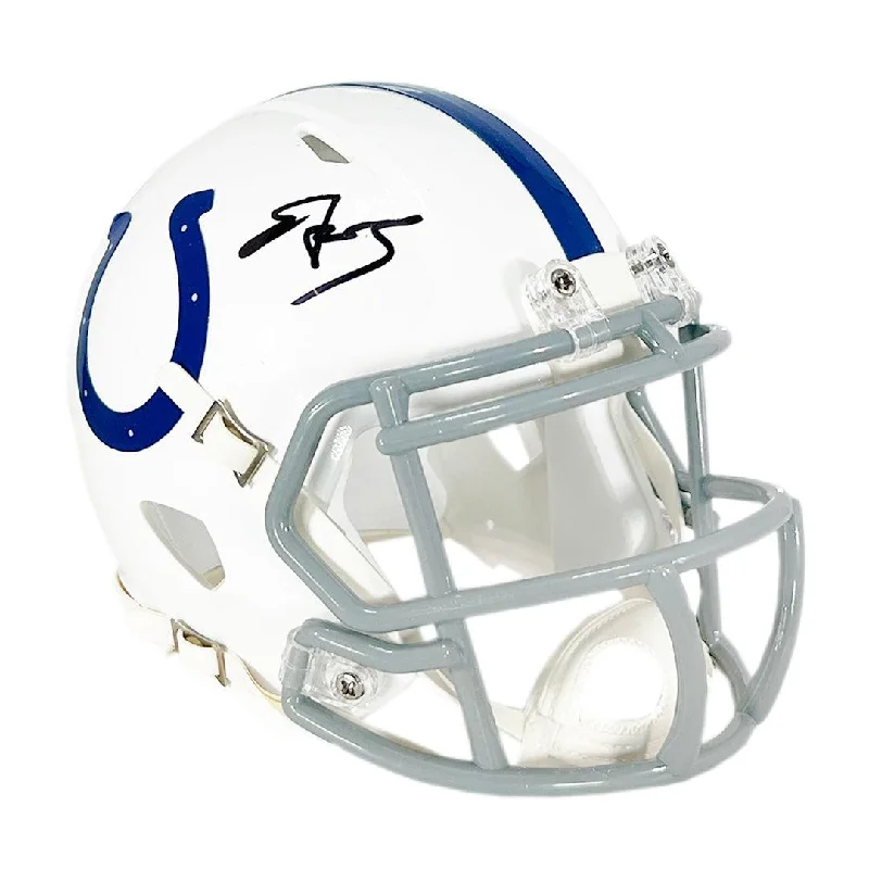 Open Face Football Helmet-Edgerrin James Signed Indianapolis Colts Speed Mini Football Helmet (JSA)