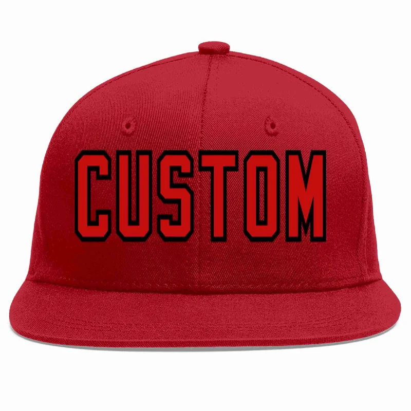 Neon Baseball Cap-Custom Red Red-Black Casual Sport Baseball Cap