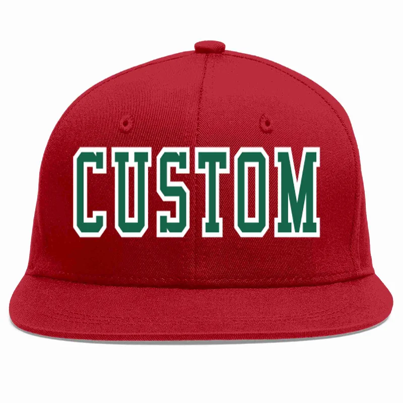 Beach Baseball Cap-Custom Red Kelly Green-White Casual Sport Baseball Cap