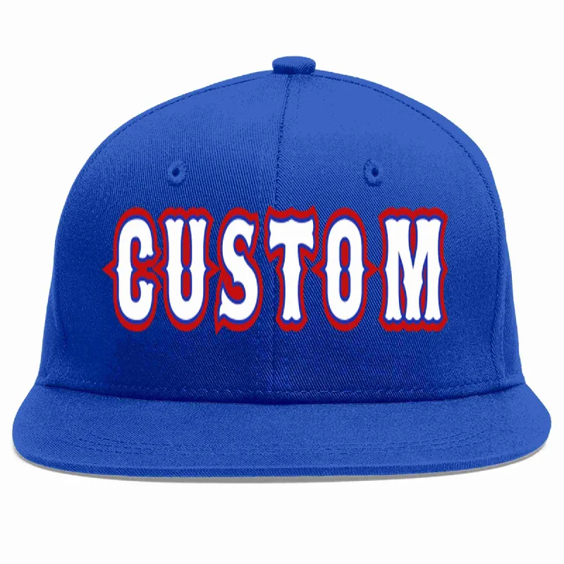 Baseball Team Cap-Custom Royal White-Royal Casual Sport Baseball Cap