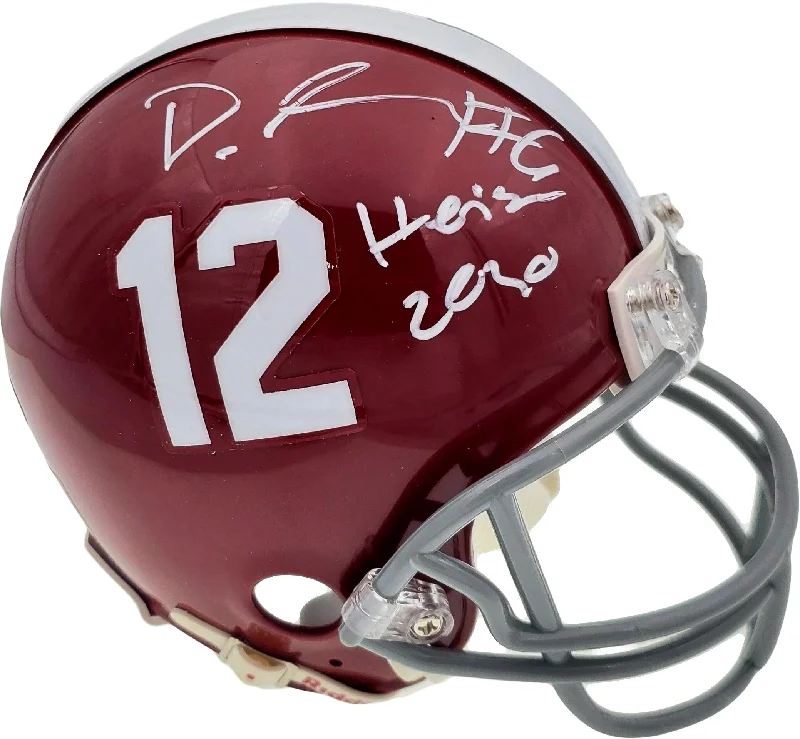 League Football Helmet-Devonta Smith Autographed Alabama Crimson Tide Mini Helmet "Heisman 2020" Beckett BAS Stock #189553