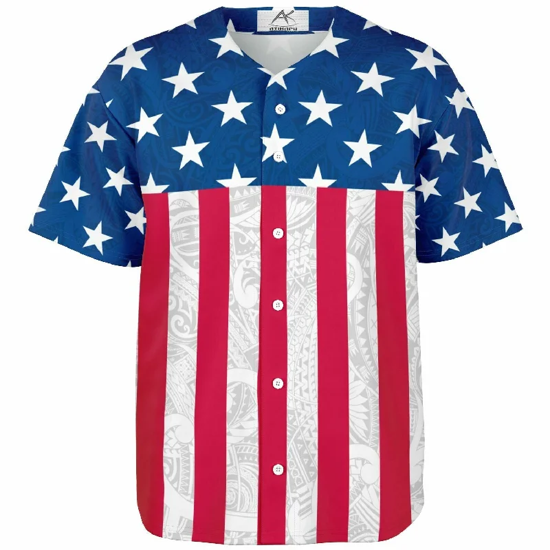 Winter Baseball Jersey-American Flag Baseball