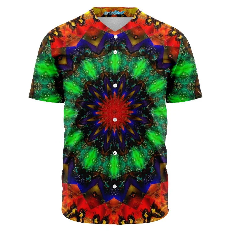 Mesh Baseball Jersey-Butterfly Mandala Baseball Jersey