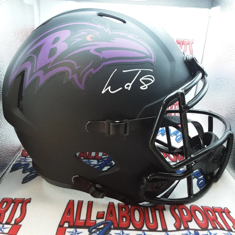 Pink Football Helmet-Lamar Jackson Authentic Signed Autographed Full-size Replica Helmet JSA