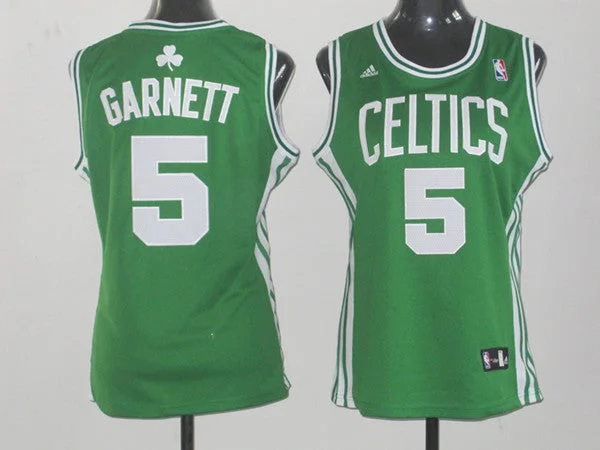 Fan Edition Basketball Jersey-Celtics 5 Garnett Green Women Basketball Jersey