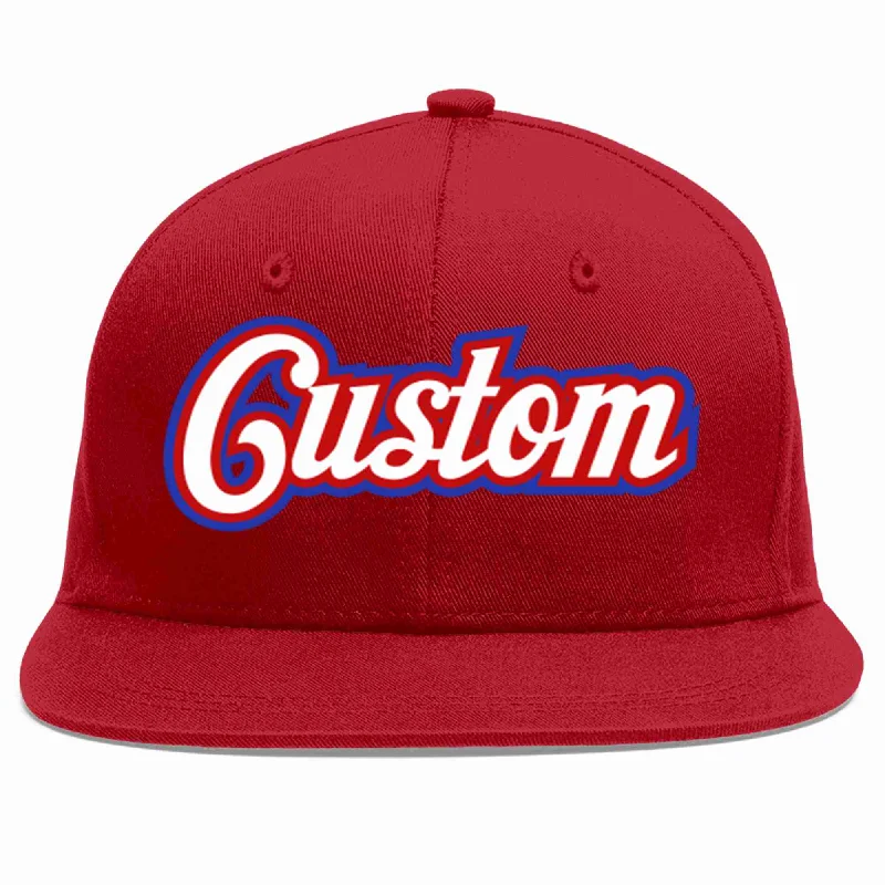 Athletic Baseball Cap-Custom Red White-Red Casual Sport Baseball Cap