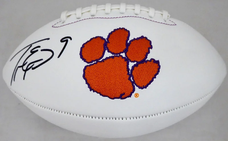 Match Football Helmet-Travis Etienne Autographed Clemson Tigers White Logo Football Beckett BAS Stock #193985