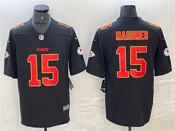 Custom Team Soccer Jersey-Men's Kansas City Chiefs #15 Patrick Mahomes Black Vapor Untouchable Limited Football Stitched Jersey