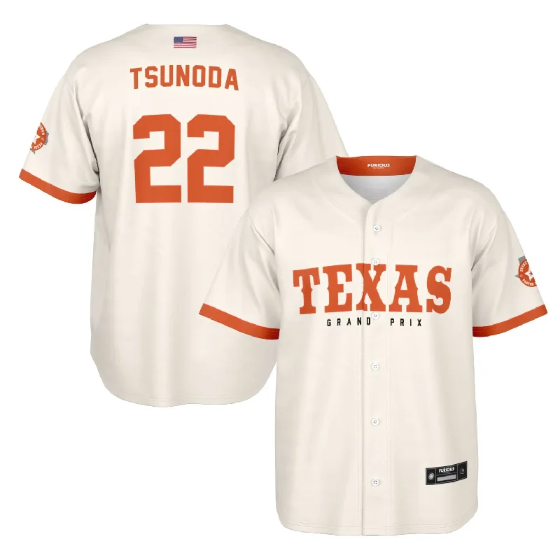 Gradient Baseball Jersey-Tsunoda - Off-White Texas GP Jersey