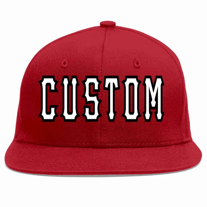 Baseball Team Cap-Custom Red White-Black Casual Sport Baseball Cap