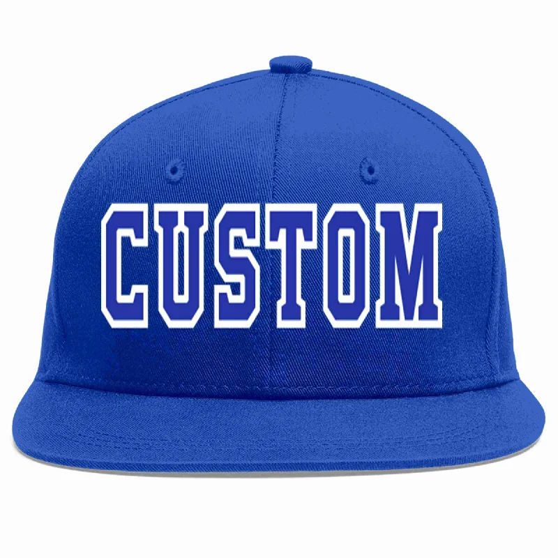 Edgy Baseball Cap-Custom Royal Royal-White Casual Sport Baseball Cap