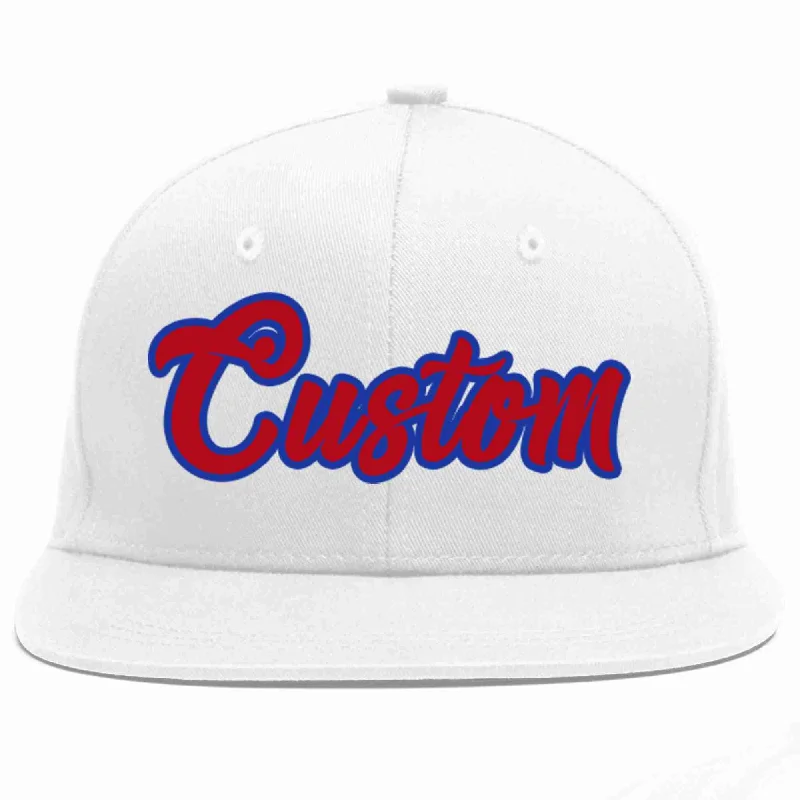 Urban Style Baseball Cap-Custom White Red-Royal Casual Sport Baseball Cap