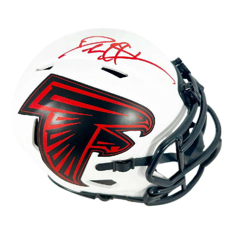 Green Football Helmet-Deion Sanders Signed Atlanta Falcons Lunar Eclipse Mini Football Helmet (Beckett)