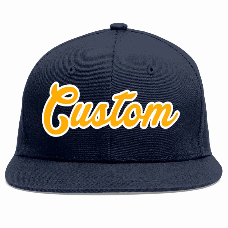 Slogan Baseball Cap-Custom Navy Yellow-White Casual Sport Baseball Cap