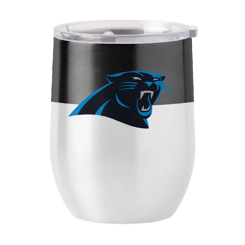 Wine Team Mug-Carolina Panthers 16oz Colorblock Stainless Curved Beverage