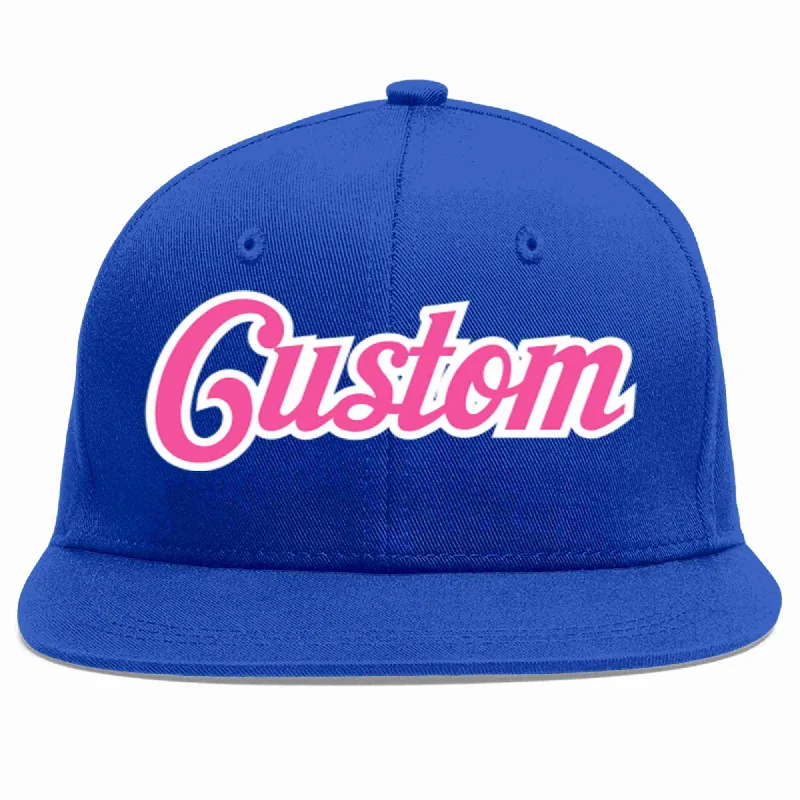 Military Baseball Cap-Custom Royal Pink-White Casual Sport Baseball Cap