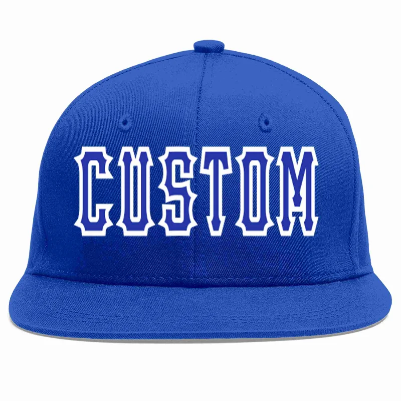 Hip Hop Baseball Cap-Custom Royal Royal-White Casual Sport Baseball Cap