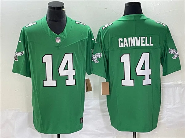 Fan Edition Soccer Jersey-Men's Philadelphia Eagles #14 Kenneth Gainwell Green 2023 F.U.S.E. Untouchable Football Stitched Jersey