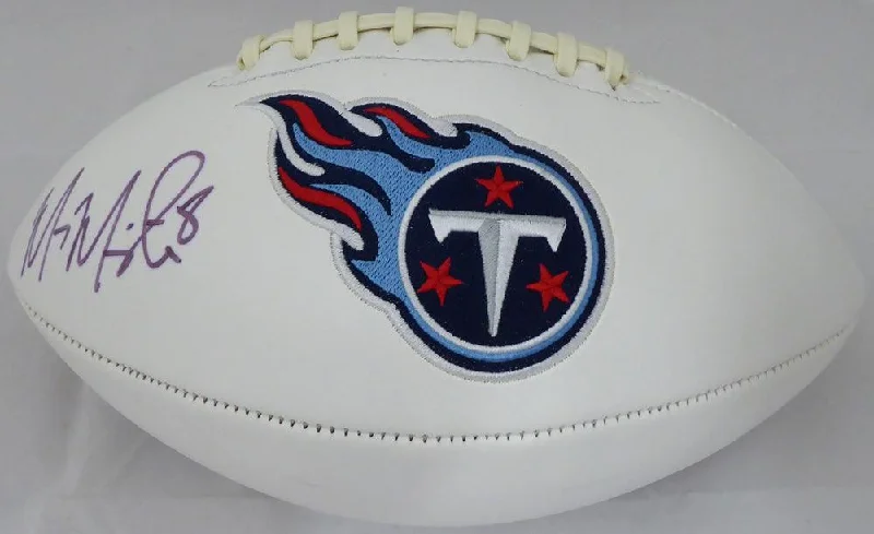 Impact Resistant Football Helmet-Marcus Mariota Autographed White Logo Football Tennessee Titans Beckett BAS Stock #132506