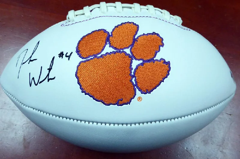 Advanced Safety Football Helmet-Deshaun Watson Autographed Clemson Tigers White Logo Football Beckett BAS Stock #113698