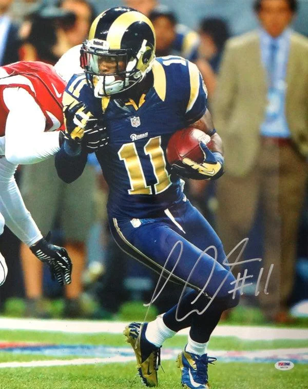 Yellow Football Helmet-Tavon Austin Autographed 16x20 Photo Los Angeles Rams PSA/DNA Stock #73151