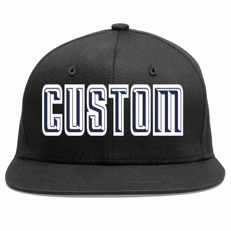 Camping Baseball Cap-Custom Black Navy-White Casual Sport Baseball Cap