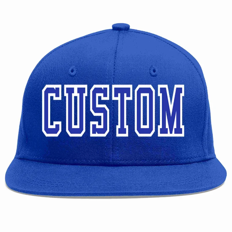 Beach Baseball Cap-Custom Royal Royal-White Casual Sport Baseball Cap