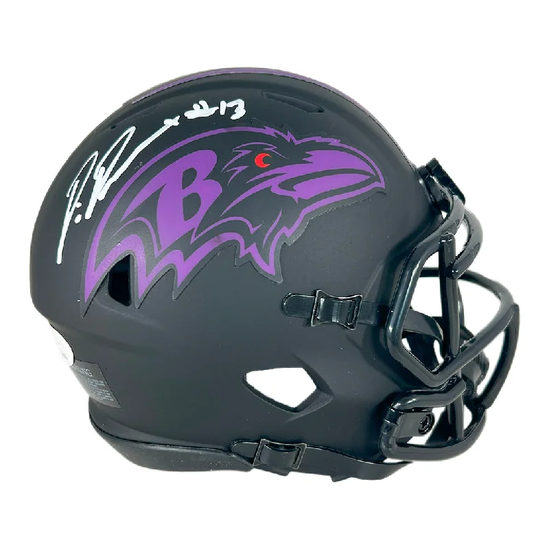 Youth Football Helmet-Devin Duvernay Signed Baltimore Ravens Eclipse Mini Football Helmet (JSA)