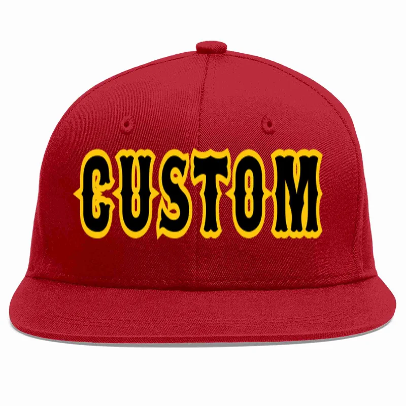 Corduroy Baseball Cap-Custom Red Black-Gold Casual Sport Baseball Cap