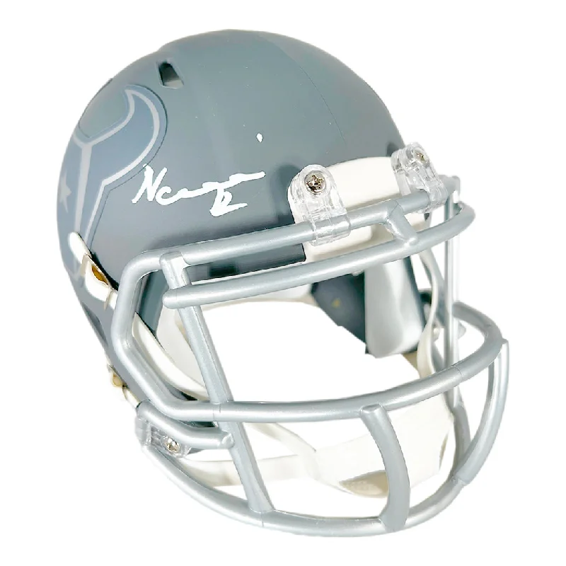 Classic Football Helmet-Nico Collins Signed Houston Texans Slate Alternate Speed Mini Football Helmet (Beckett)