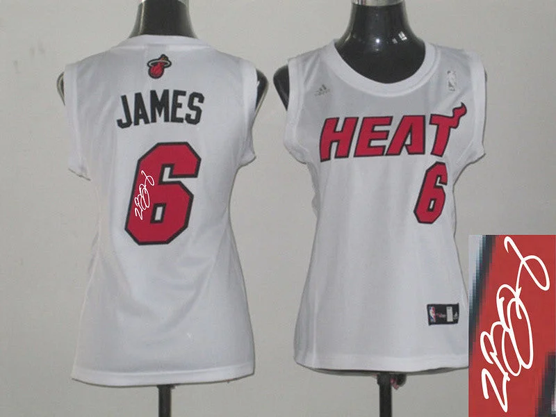 Retro Basketball Jersey-Heat 6 James White Signature Edition Women Basketball Jerseys