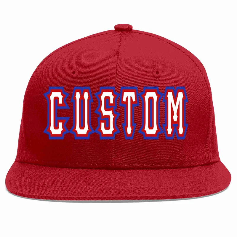 Hip Hop Baseball Cap-Custom Red White-Red Casual Sport Baseball Cap